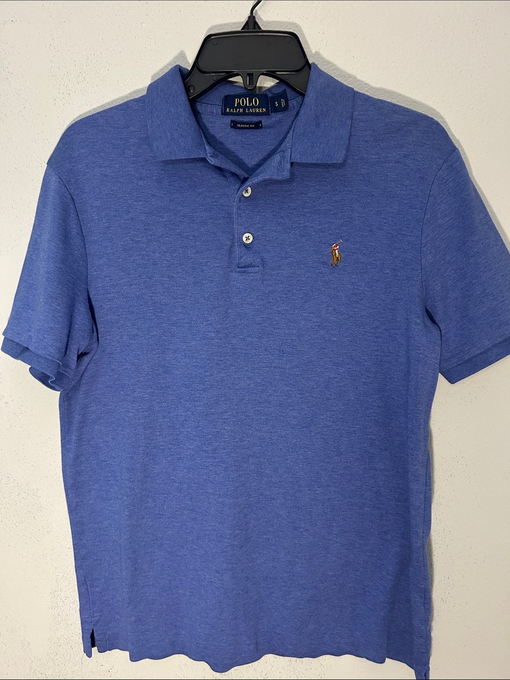 Polo by Ralph Lauren Men’s Heather Royal Blue Polo Shirt - Picture 2 of 4